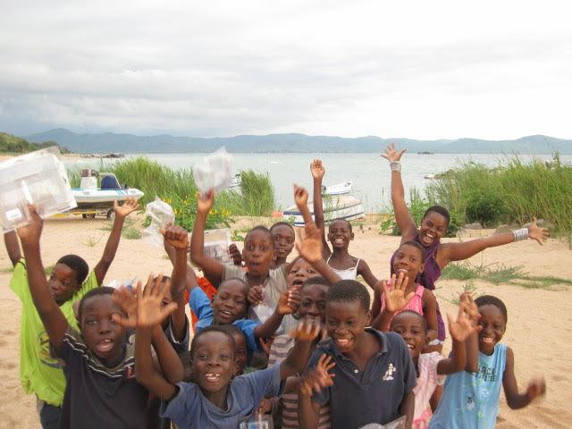 Meeting the local kids of Likoma Island, Malawi during my Cape to Cairo adventure.